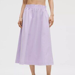 lululemon Stretch Woven Ruffle-Waist Midi Skirt  Size M